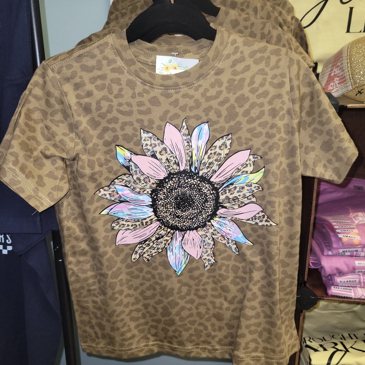 Saving Grace Tee Co-   Leopard Sunflower Youth tee