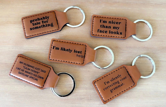 This Little Light of Mine Designs-  Leather Key Chain