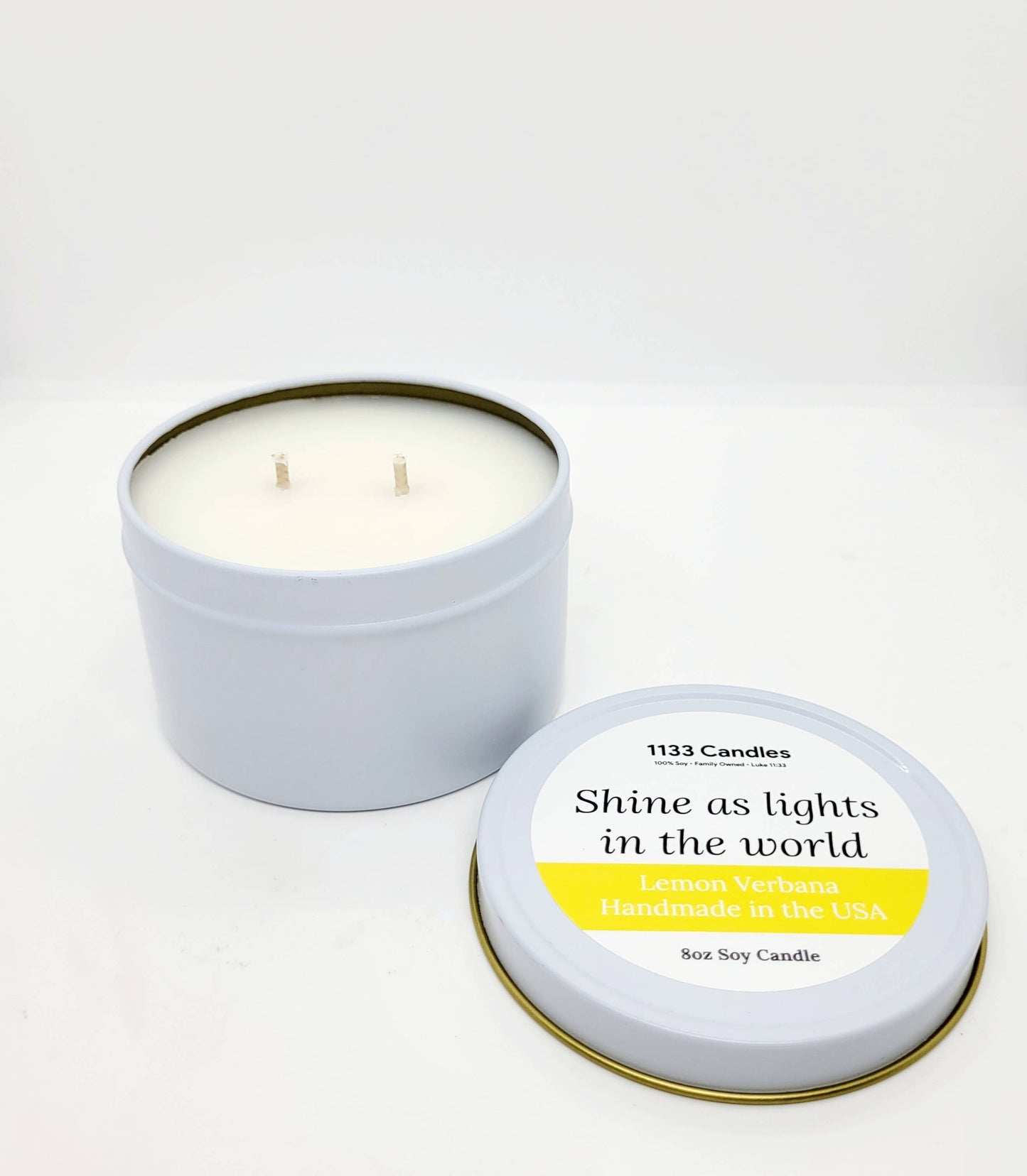 1133 Candles - 8oz Candle Lemon Soy Candle | Summer Fragrance
