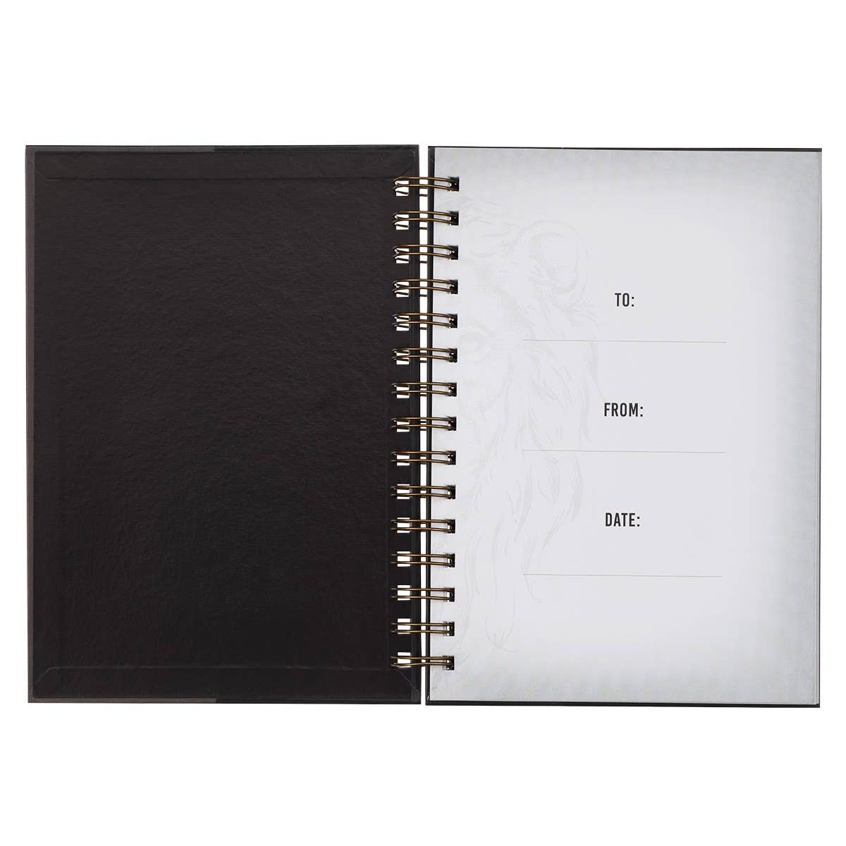 Christian Art Gifts - Journal Wirebound Black/Gray Be Strong Josh. 1:9