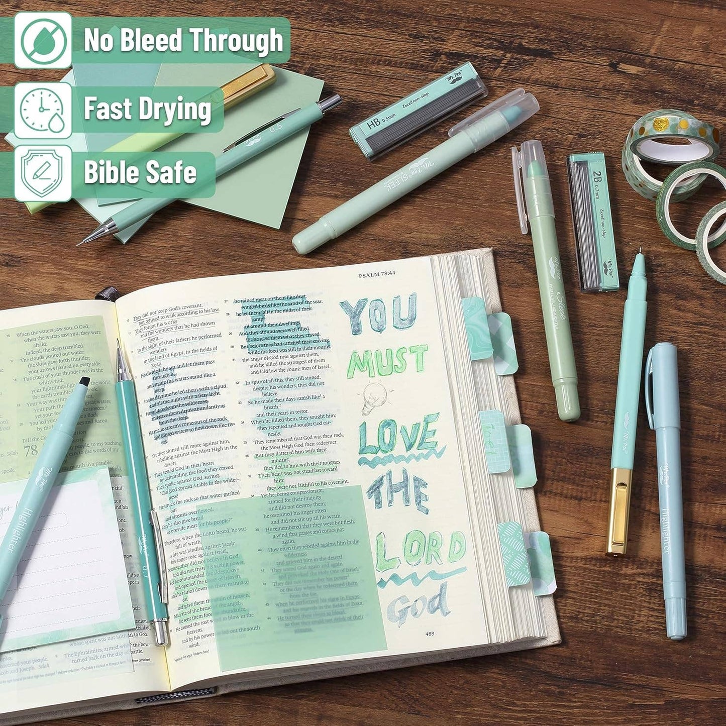 Mr. Pen - Mr. Pen- Bible Journaling Kit for Women, Forest Mist Color