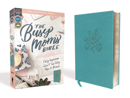 HarperCollins Christian Publishing - NIV The Busy Mom's Bible, Leathersoft, Teal, Red Letter