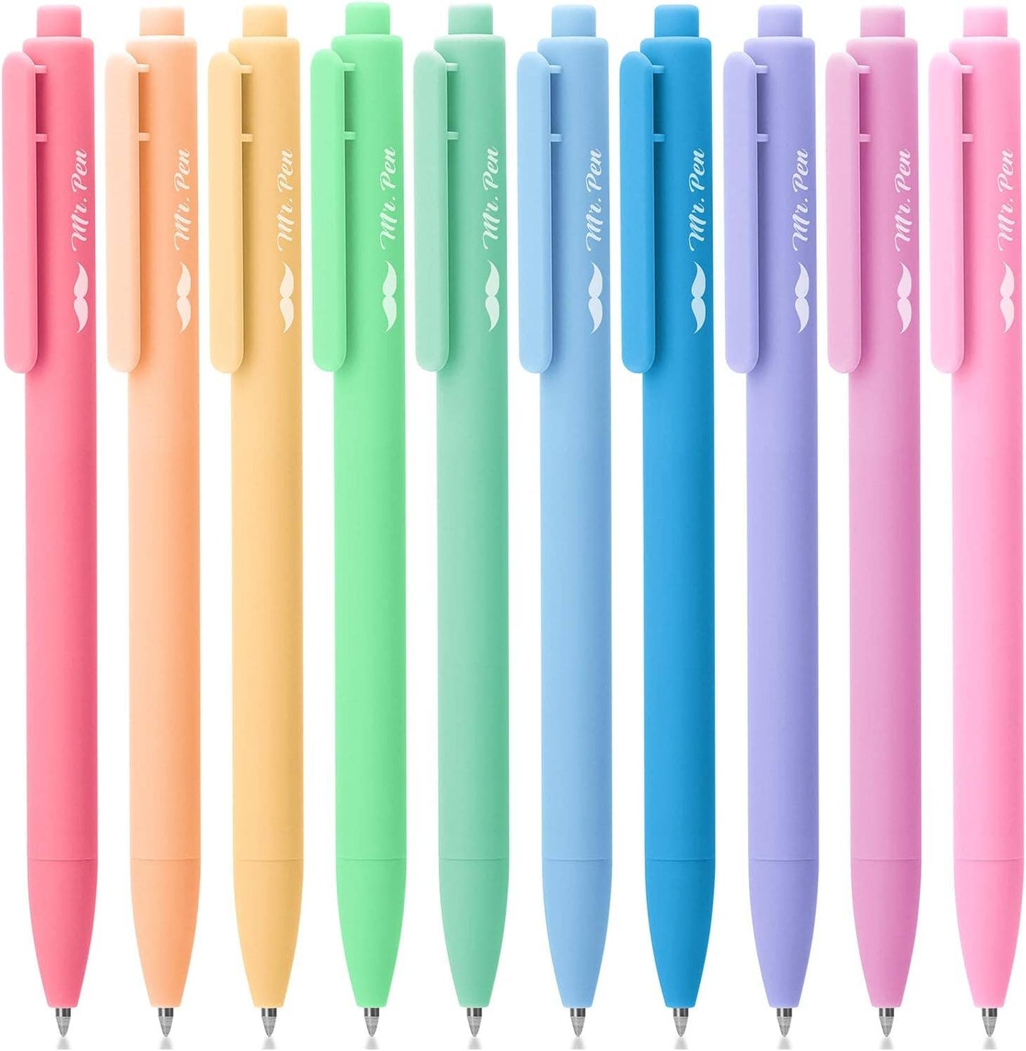 Mr. Pen - Retractable Gel Pens, 10 Pack, Color Ink, 0.7mm