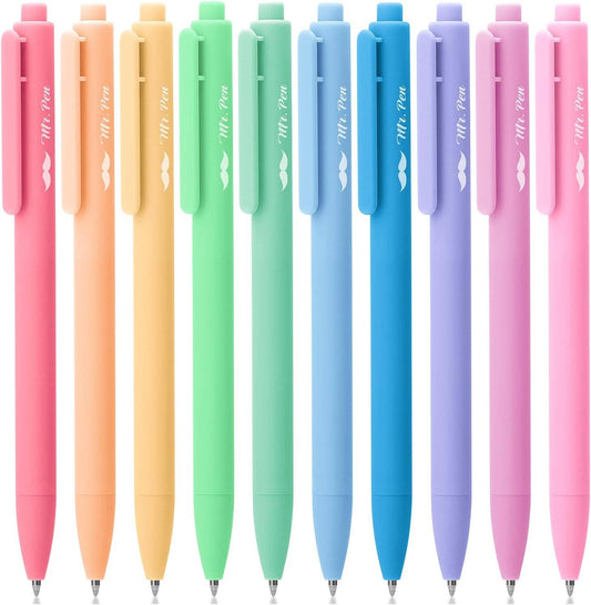Mr. Pen - Retractable Gel Pens, 10 Pack, Color Ink, 0.7mm