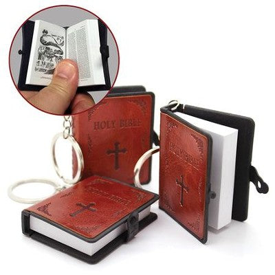 Smallest Bible Keyring, X-Large, Brown