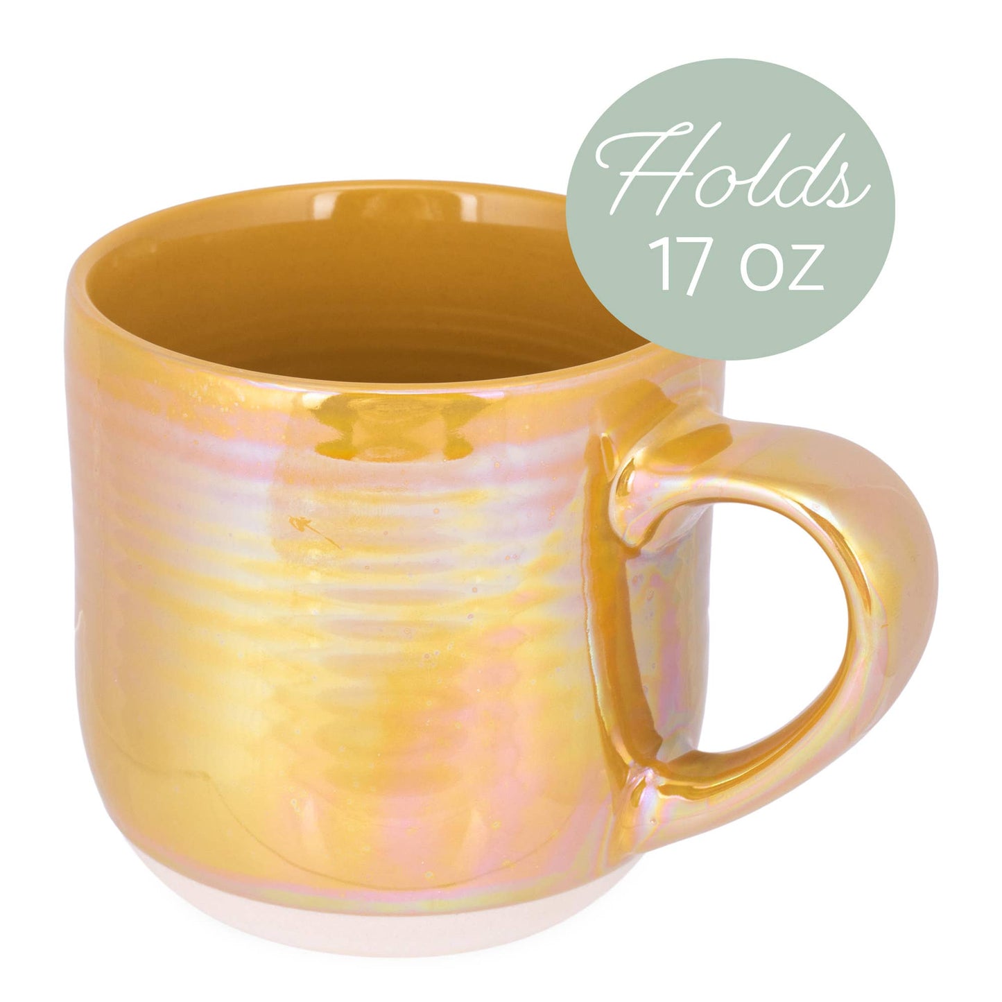 EAST AVENUE - Mug Gold Glossy Iridescent Reactive Glaze 17 Oz