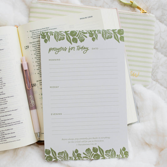 The Daily Grace Co - Prayers for Today Notepad | Green Laurel