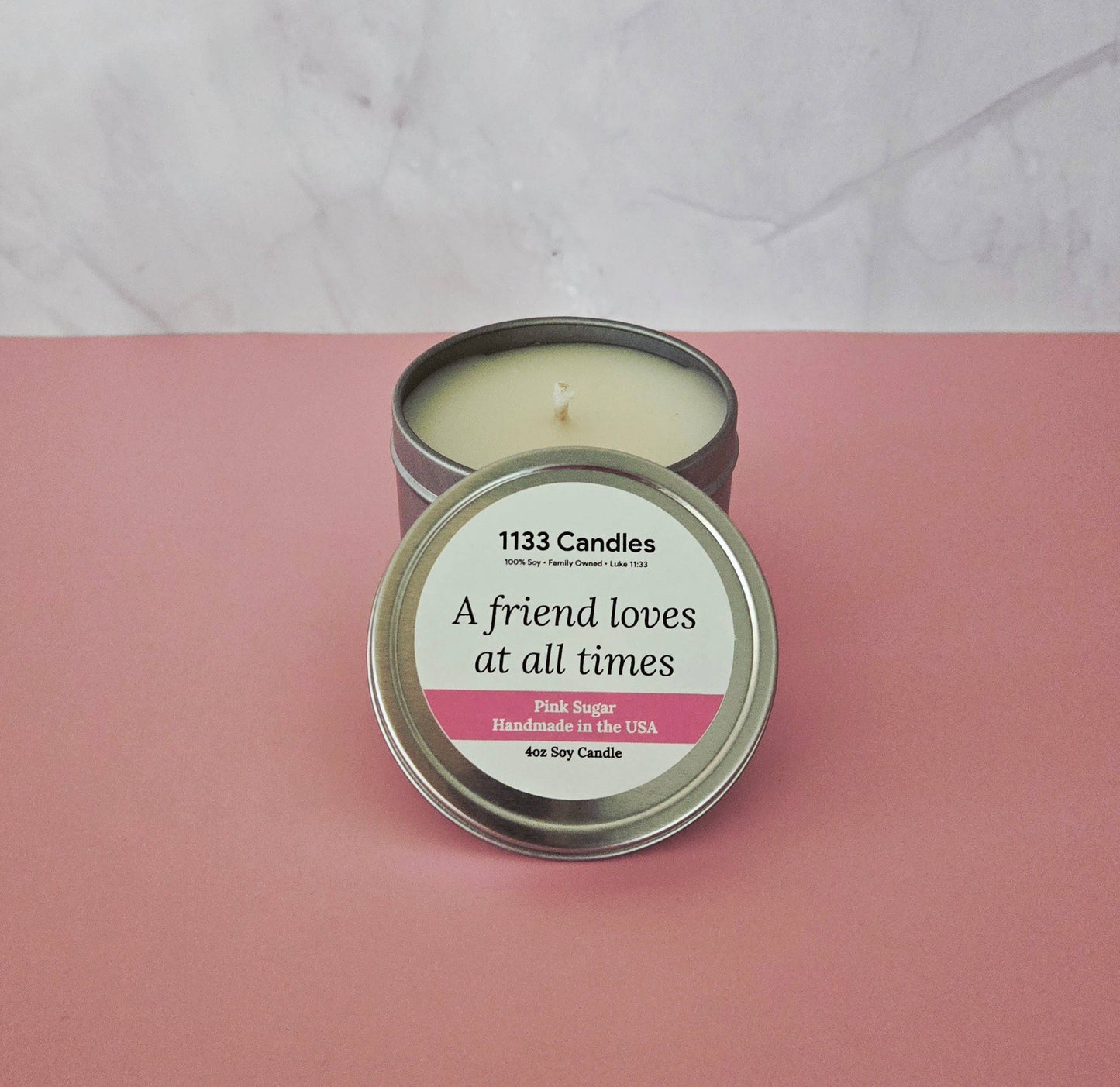 1133 Candles - Friend Gift | Friendship Candle | Pink Sugar Candle