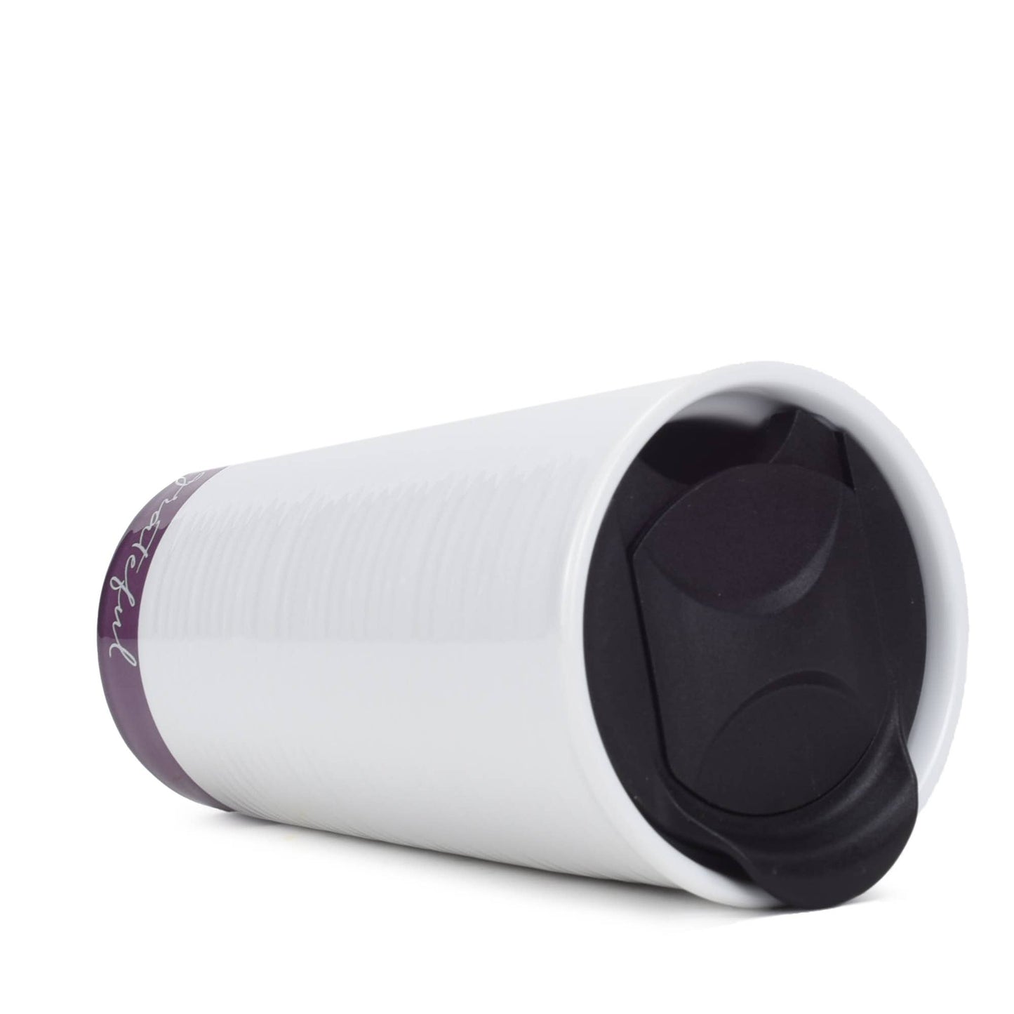 EAST AVENUE - Grateful Textured Dark Purple 12 oz Ceramic Travel Tumbler