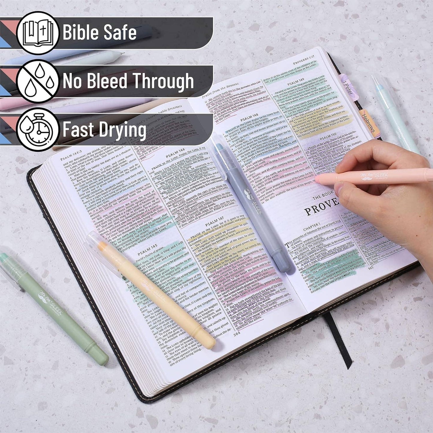 Mr. Pen - Mr. Pen No Bleed Bible Highlighters & Pens - 10 Pack