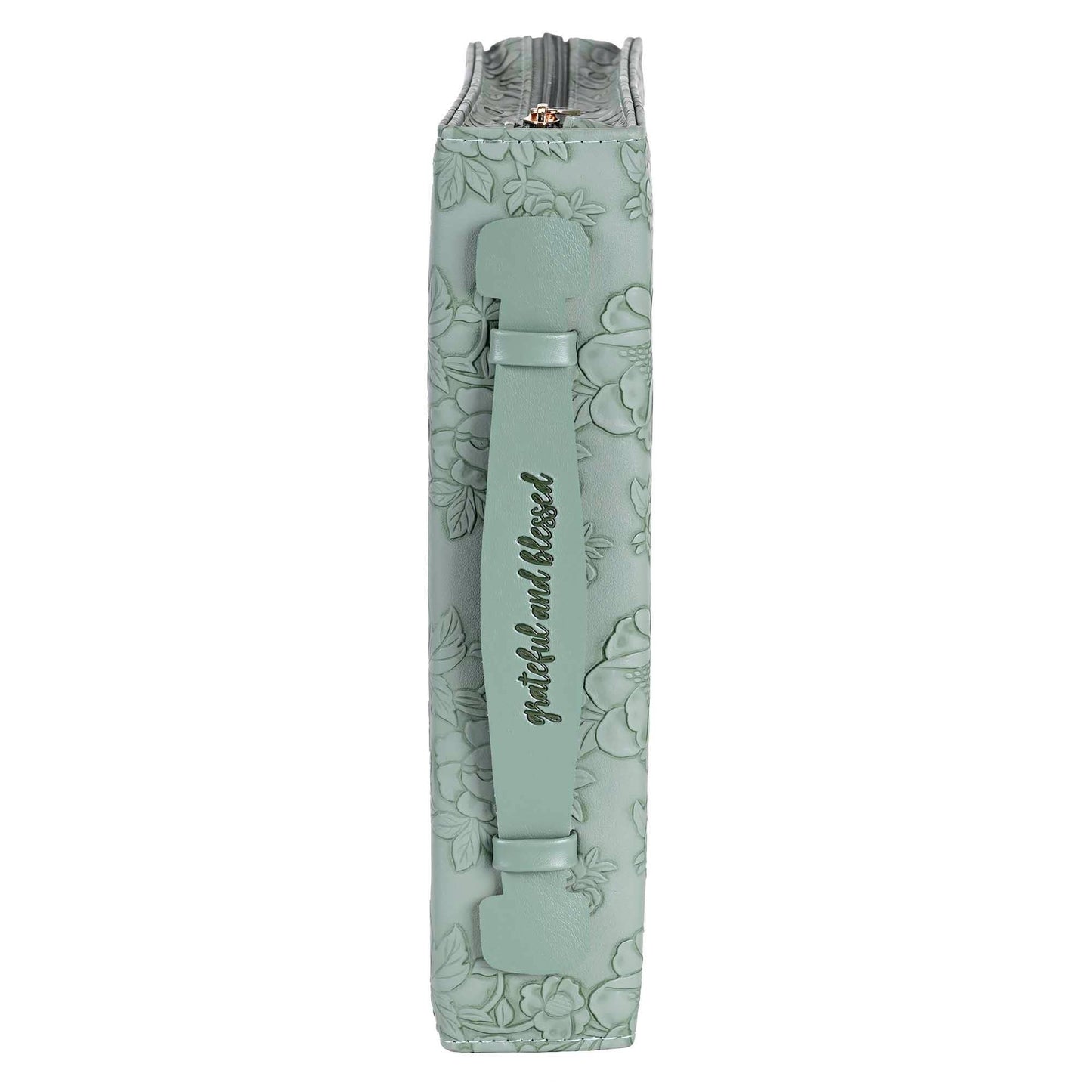 Magnolia - White Dove Bible Case Sculpted Floral Green XLarge