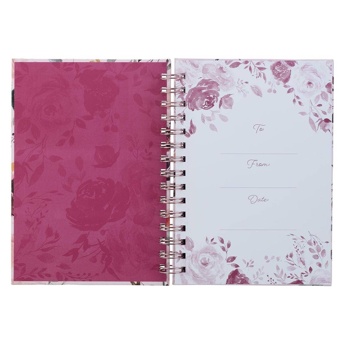 Christian Art Gifts - Journal Wirebound Pink Floral The Plans Jer. 29:11