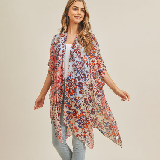 Lightweight Retro Floral Kimono