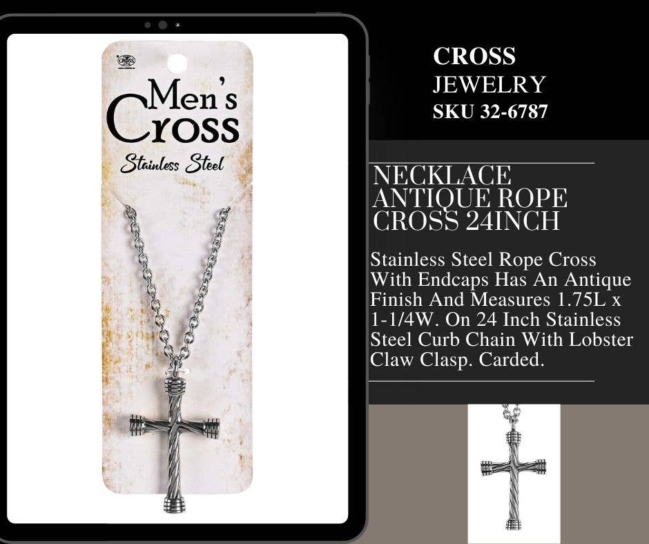 Dicksons - Prepak Necklaces Mens Cross