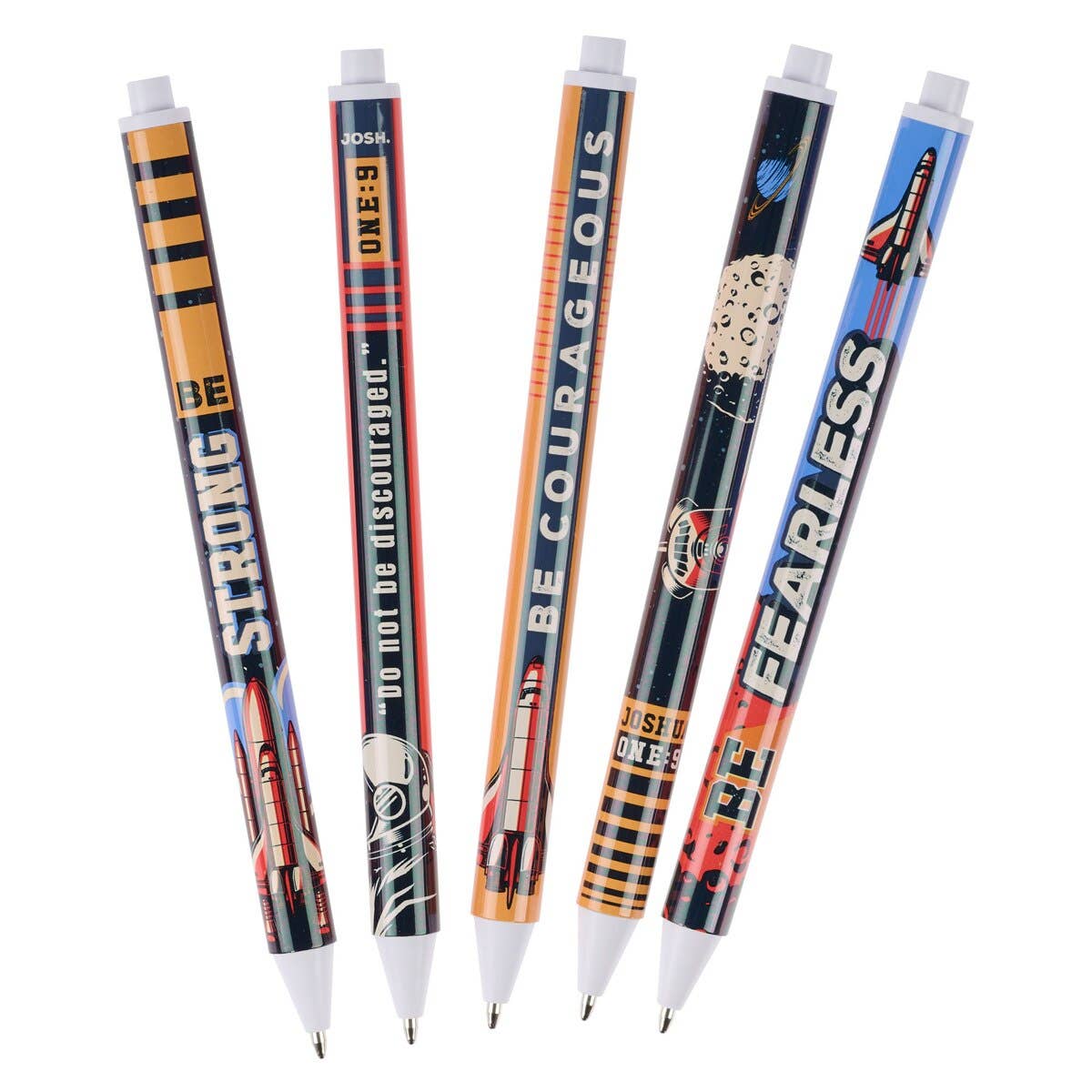 Christian Art Gifts - Pen Set 5 pc Be Strong and Courageous
