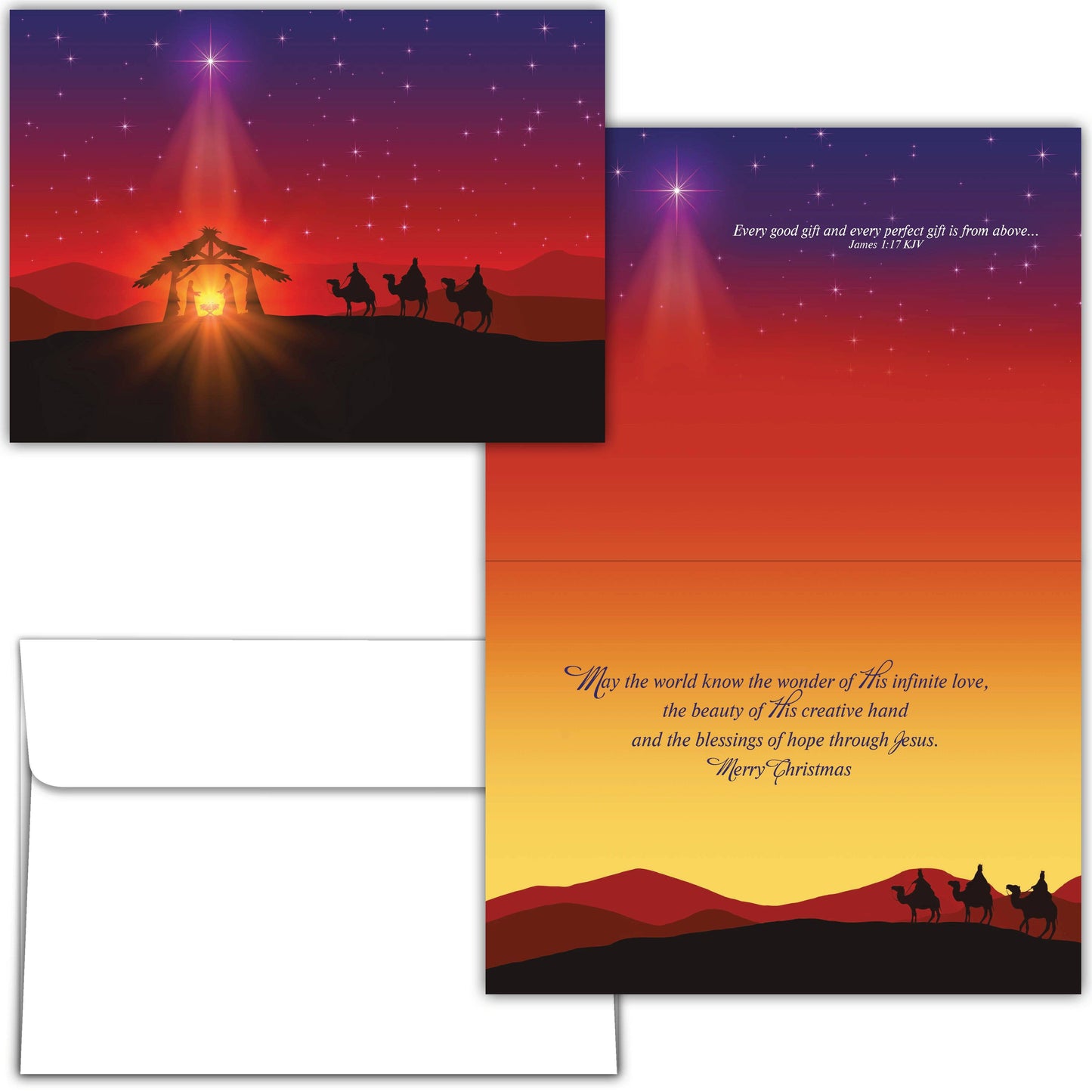 Crown Point Graphics - Religious Boxed Christmas Cards, Peace on Earth, 12 Cards