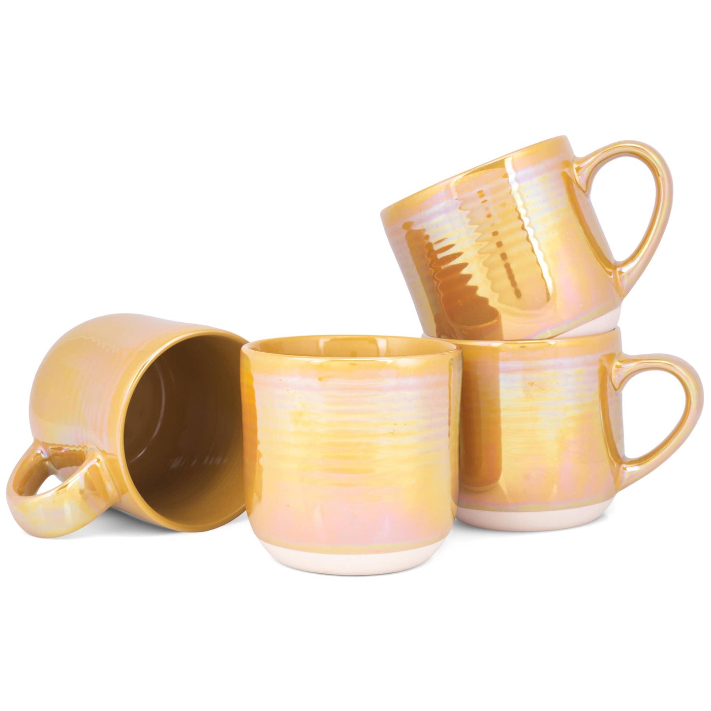 EAST AVENUE - Mug Gold Glossy Iridescent Reactive Glaze 17 Oz
