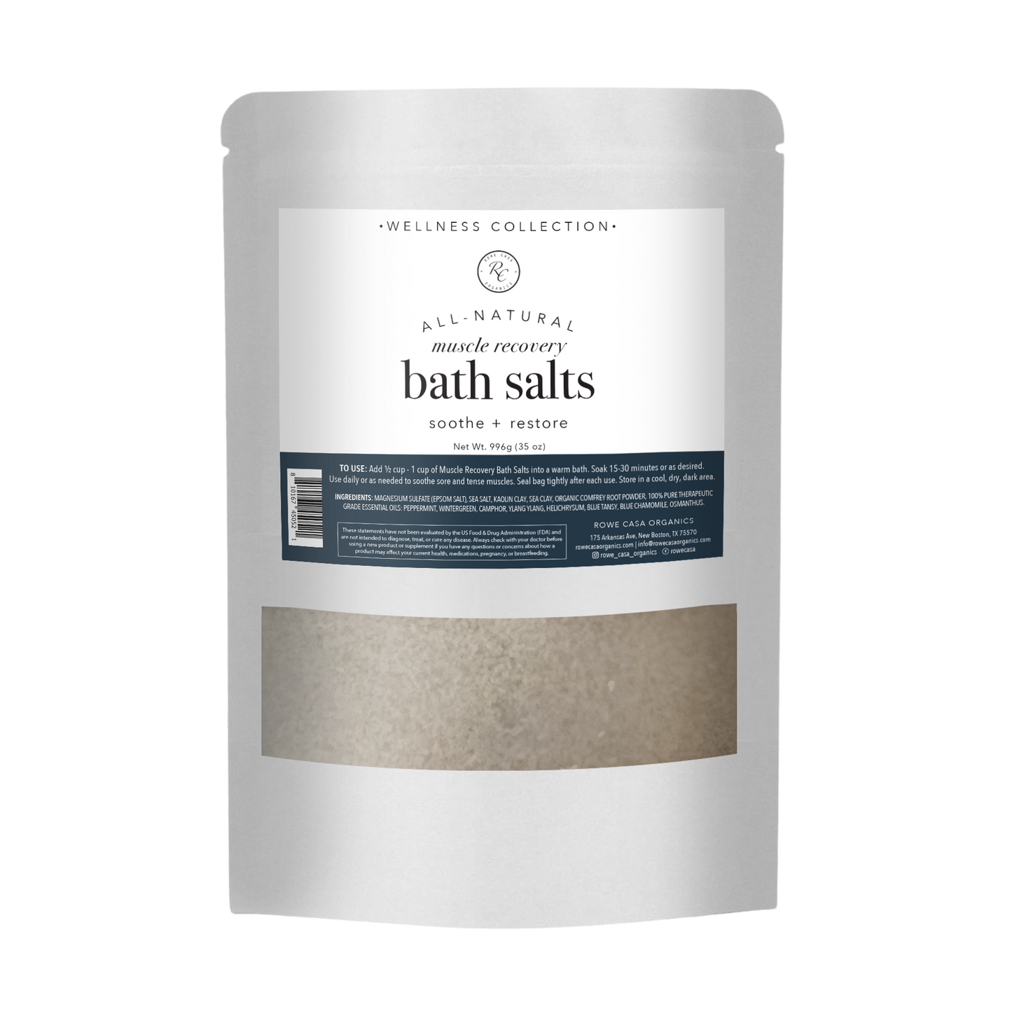 Rowe Casa Organics - MUSCLE RECOVERY BATH SALTS | 35 OZ