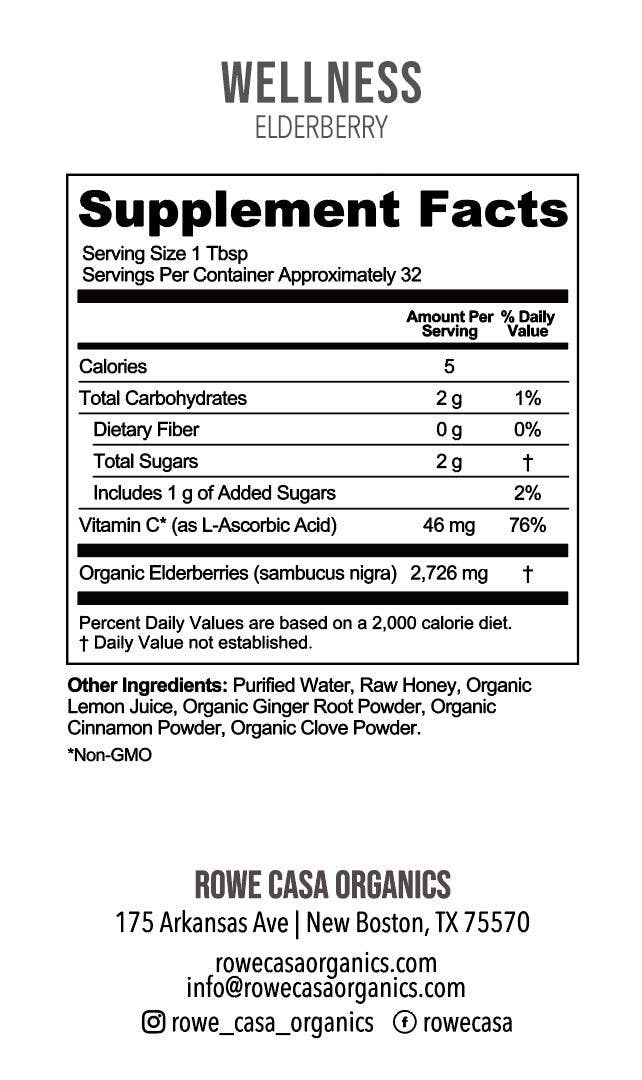 Rowe Casa Organics - ELDERBERRY IMMUNE SUPPORT | 16 oz