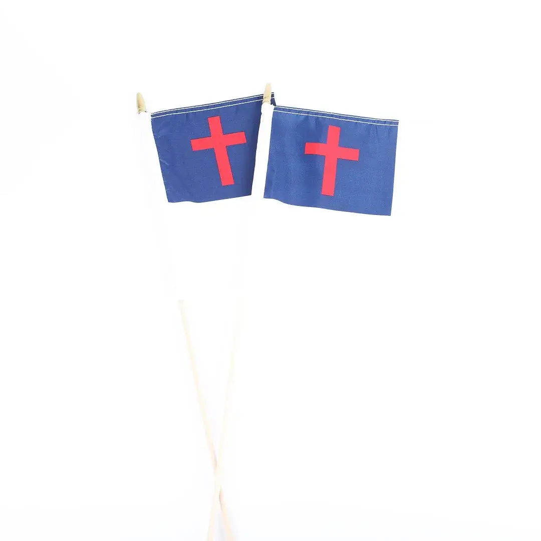 Swanson Christian Products - Flag Christian 12Inx18In W/25In Staff Pack of 6