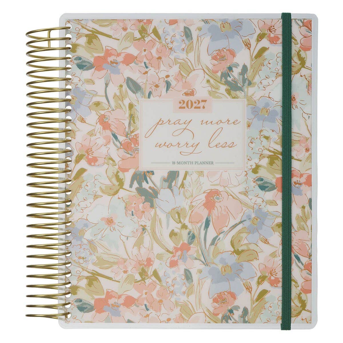 Christian Art Gifts - 2027 Wire 18-Month Planner Pray More Worry Less