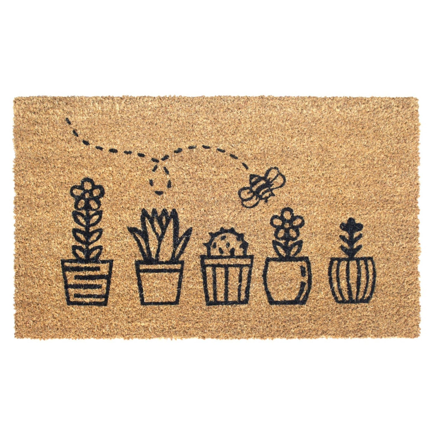 RugSmith - RugSmith Black Machine Tufted Topiary Doormat, 18" x 30"