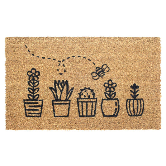 RugSmith - RugSmith Black Machine Tufted Topiary Doormat, 18" x 30"