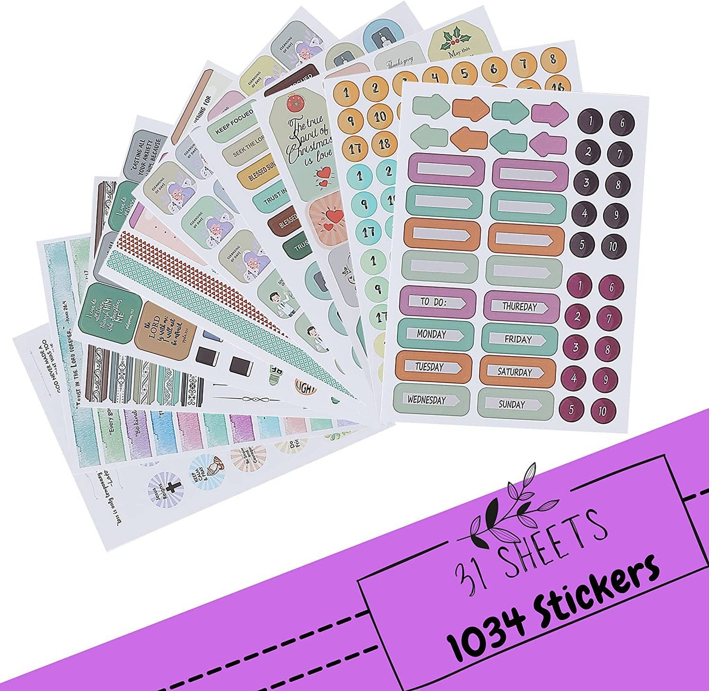 Mr. Pen - Mr. Pen Christian Journaling Stickers - 31 Sheets