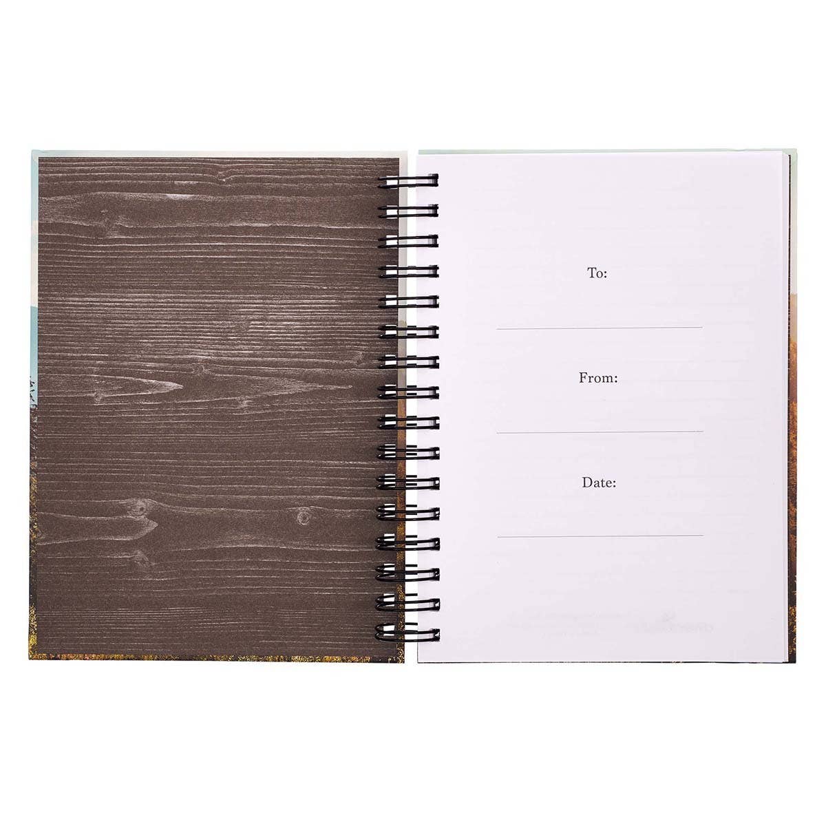 Christian Art Gifts - Be Strong and Courageous Large Wirebound Journal with Elasti