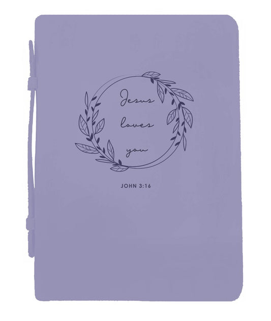Jesus Loves You Bible Cover Violet XL