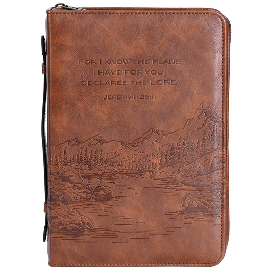 Magnolia - White Dove Bible Case For I Know The Plans Brown Lg