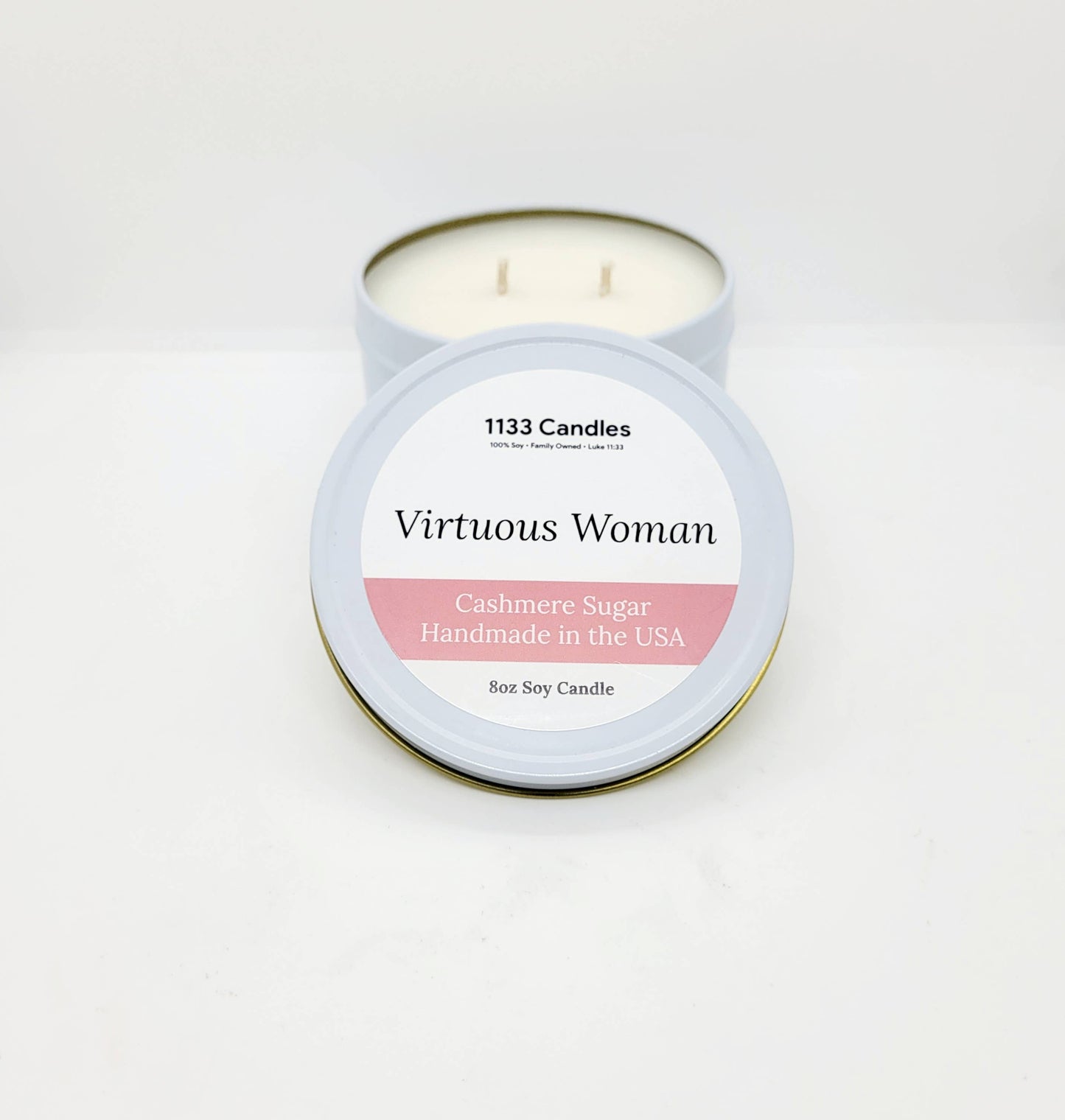 1133 Candles - 8oz Cashmere Sugar Soy Candle | Gift for her