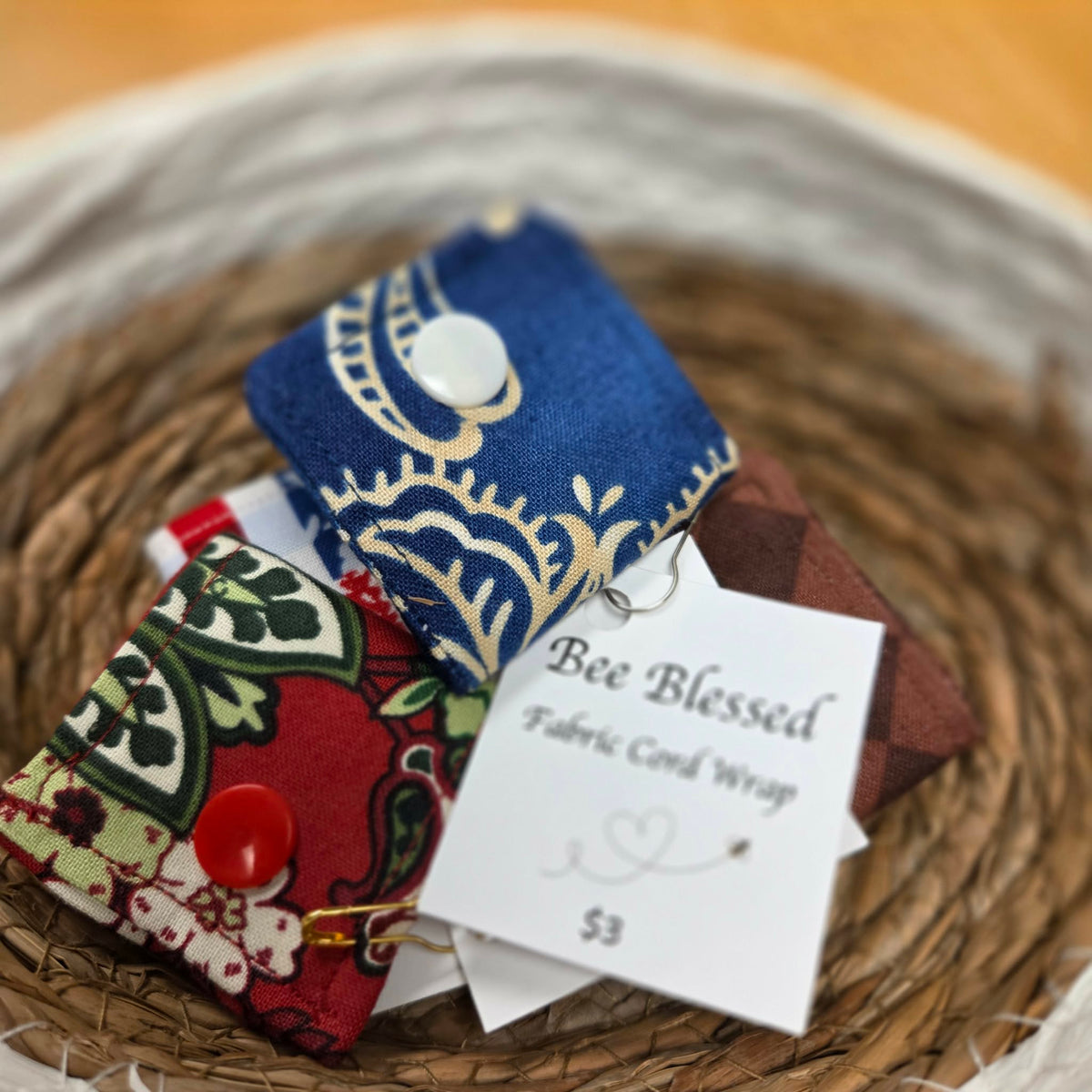Fabric Cord Wrap- Bee Blessed