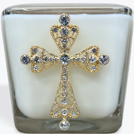 Abba Christian Products - FRANKINCENSE & MYRRH - 12oz CROSS CANDLE