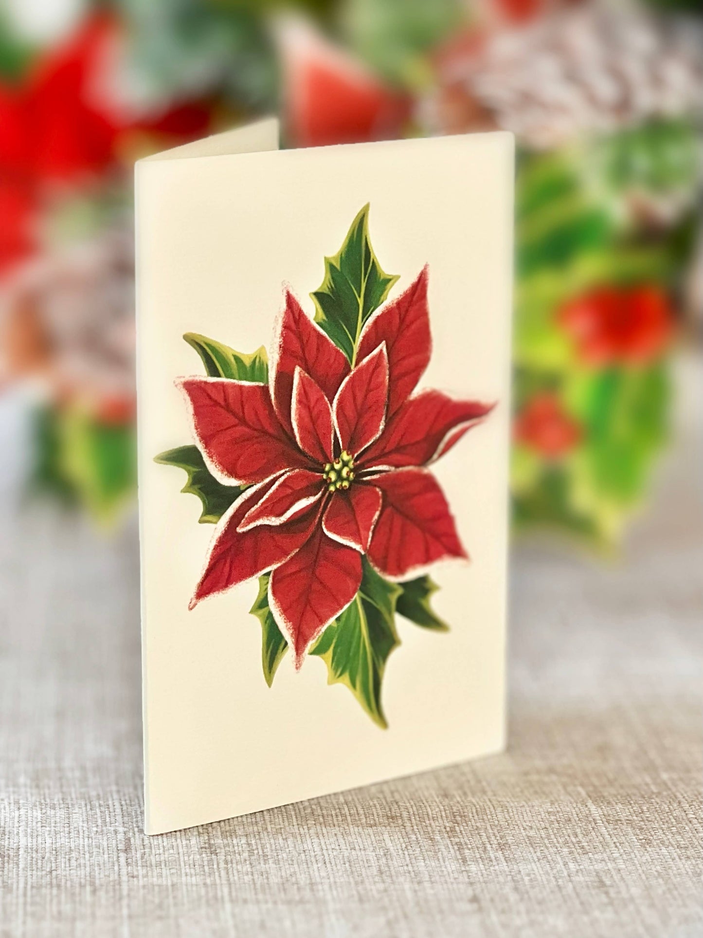 FreshCut Paper LLC - Birch Poinsettia (8 Pop-up Greeting Cards)