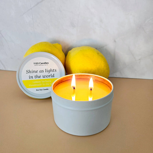 1133 Candles - 8oz Candle Lemon Soy Candle | Summer Fragrance