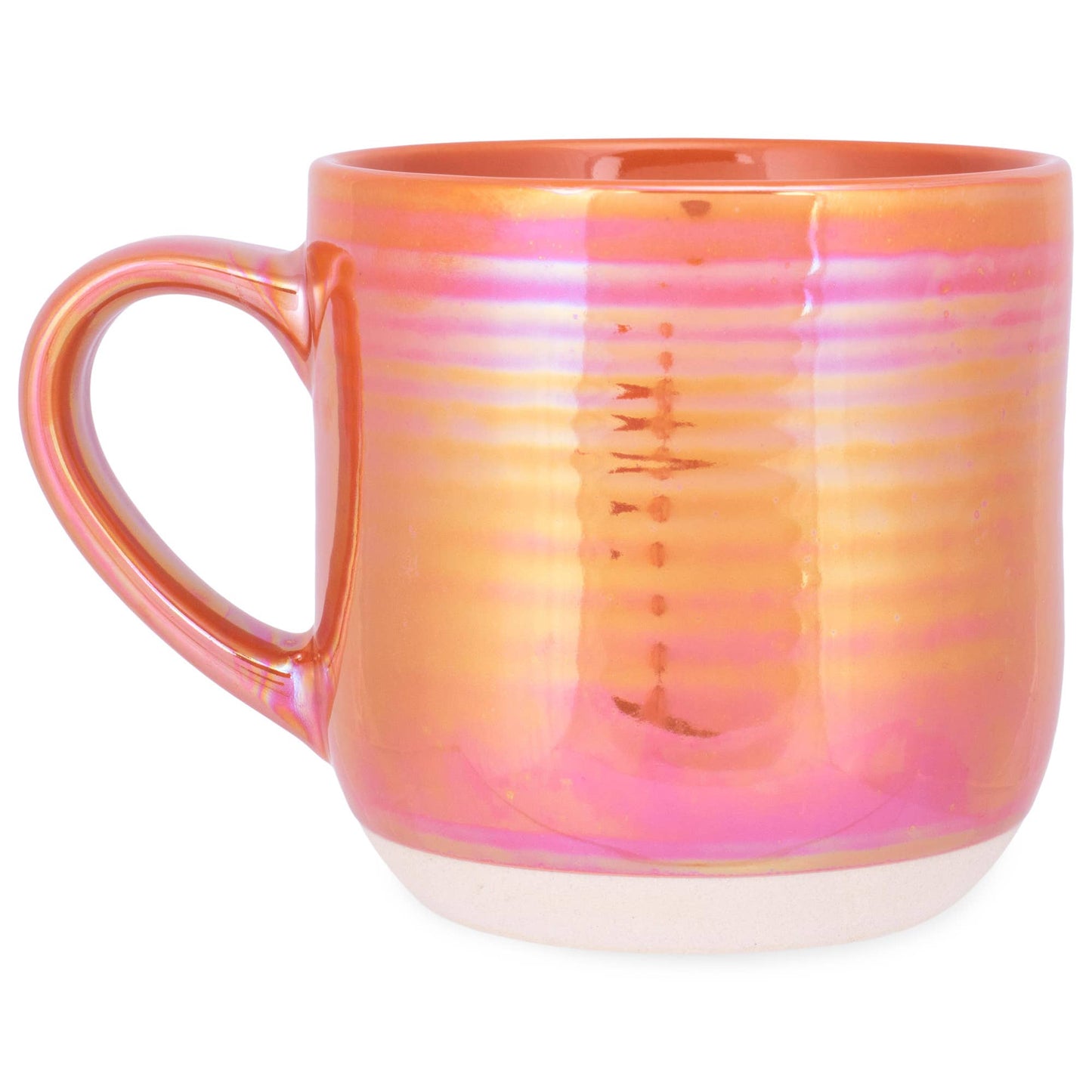 EAST AVENUE - Mug 4-Pack Orange Glossy Iridescent Reactive Glaze 17 Oz
