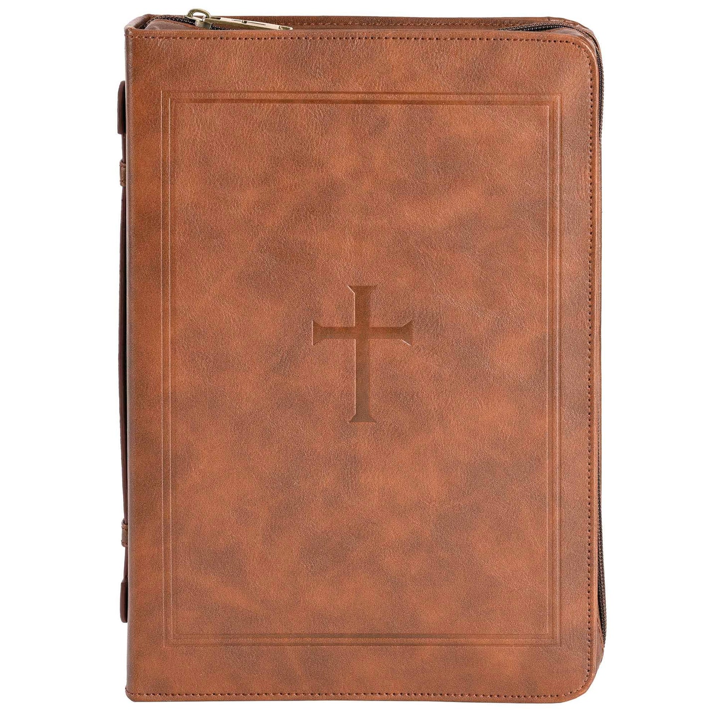 Magnolia - White Dove Bible Cover Classic Cross Brown XL