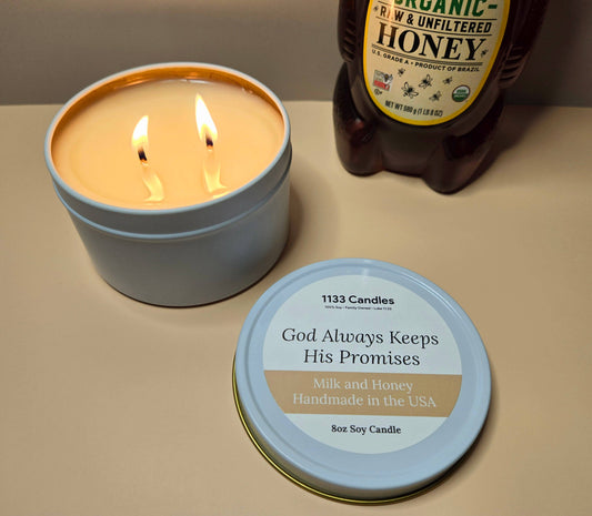 1133 Candles - Fall 2025 | 8oz Candle Milk and Honey | Christian Candle