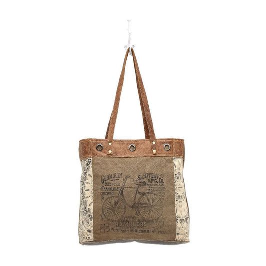 By-cycle Print Canvas Tote Bag