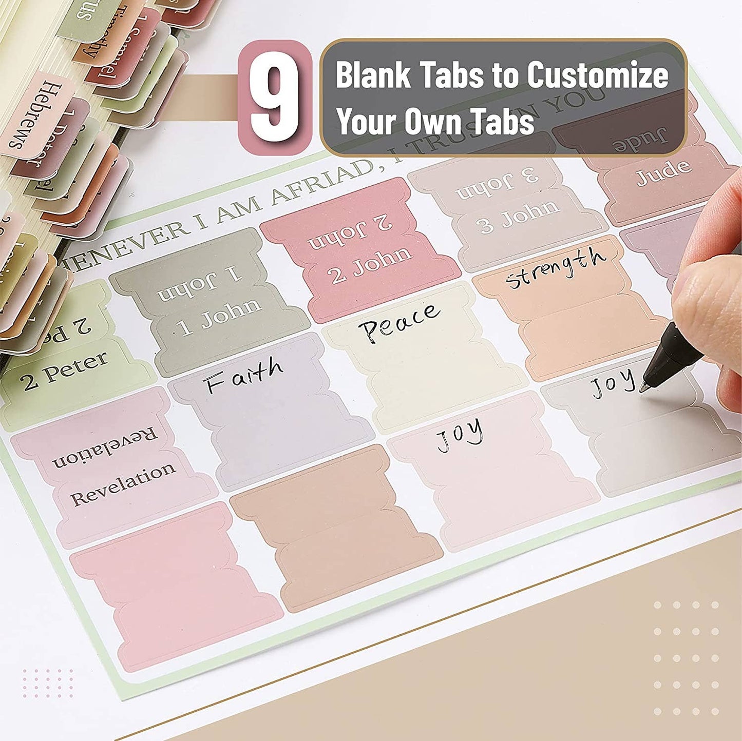 Mr. Pen - Bible Tabs, 75 Laminated Tabs for Women and Men