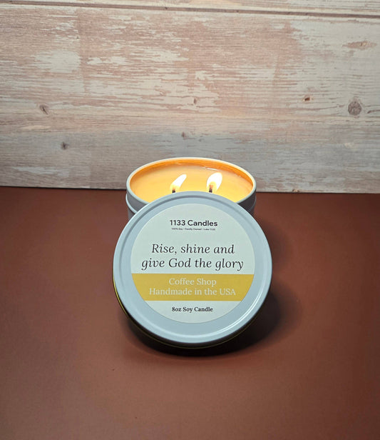 1133 Candles - 8oz Fall Candle | Rise and Shine | Coffee Candle