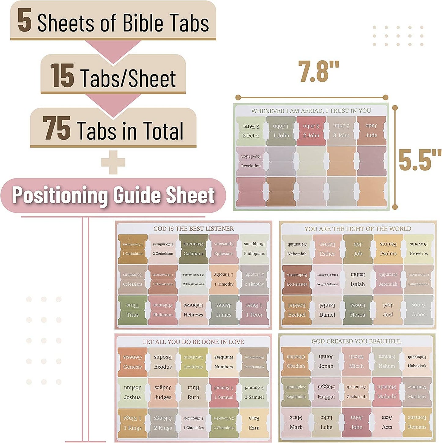 Mr. Pen - Bible Tabs, 75 Laminated Tabs for Women and Men