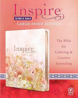 Inspire Catholic Bible NLT Large Print (LeatherLike, Multicolor): The Bible for Coloring & Creative Journaling Imitation Leather – Large Print,