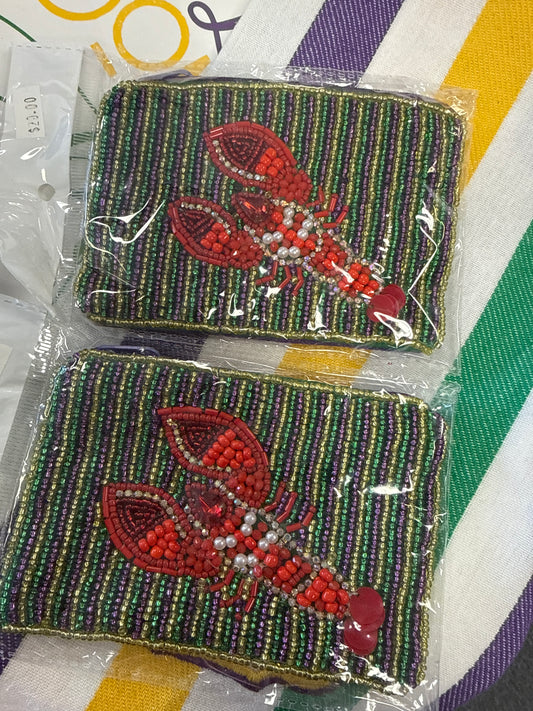 Crawfish Bead coin purse