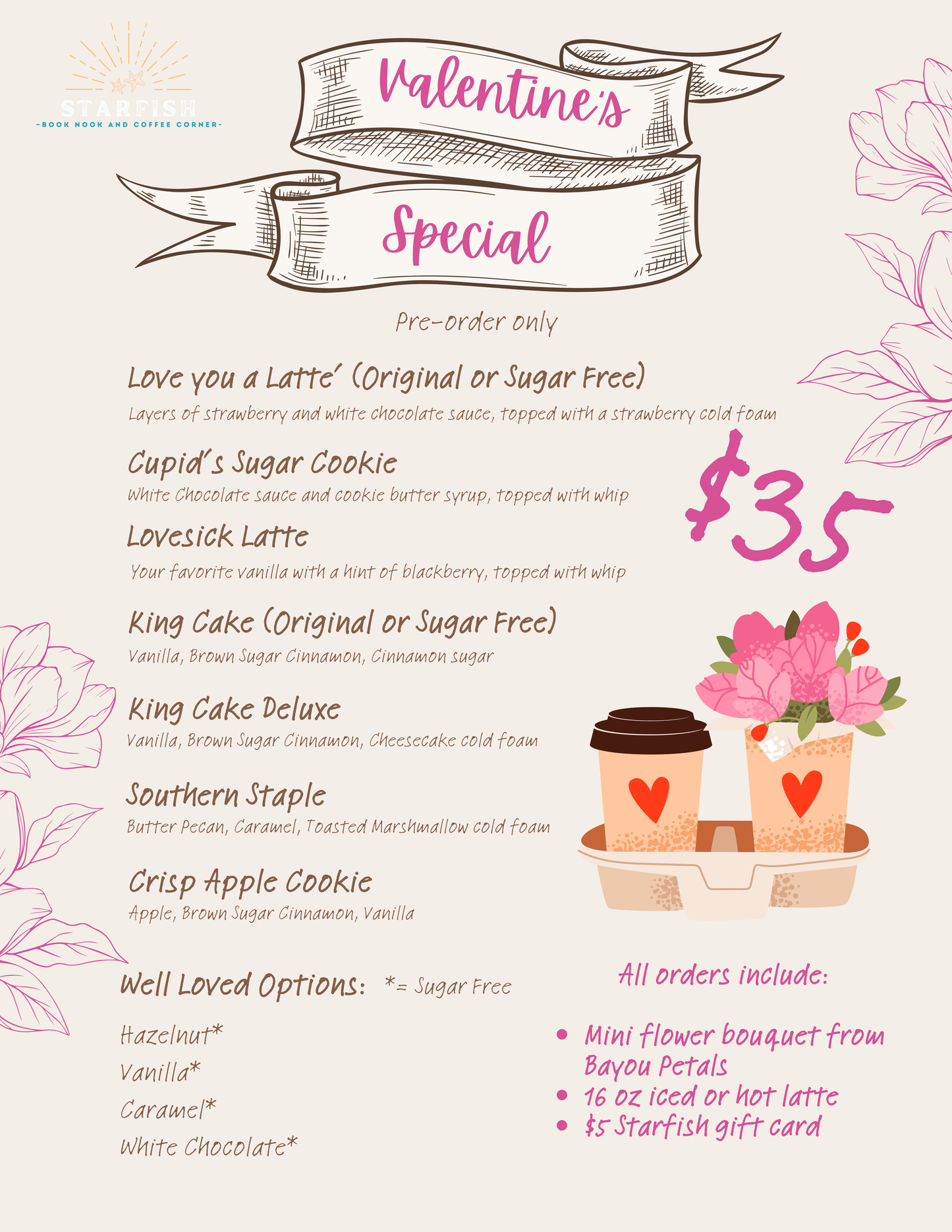 Valentine's Coffee & Bouquet Pre Order