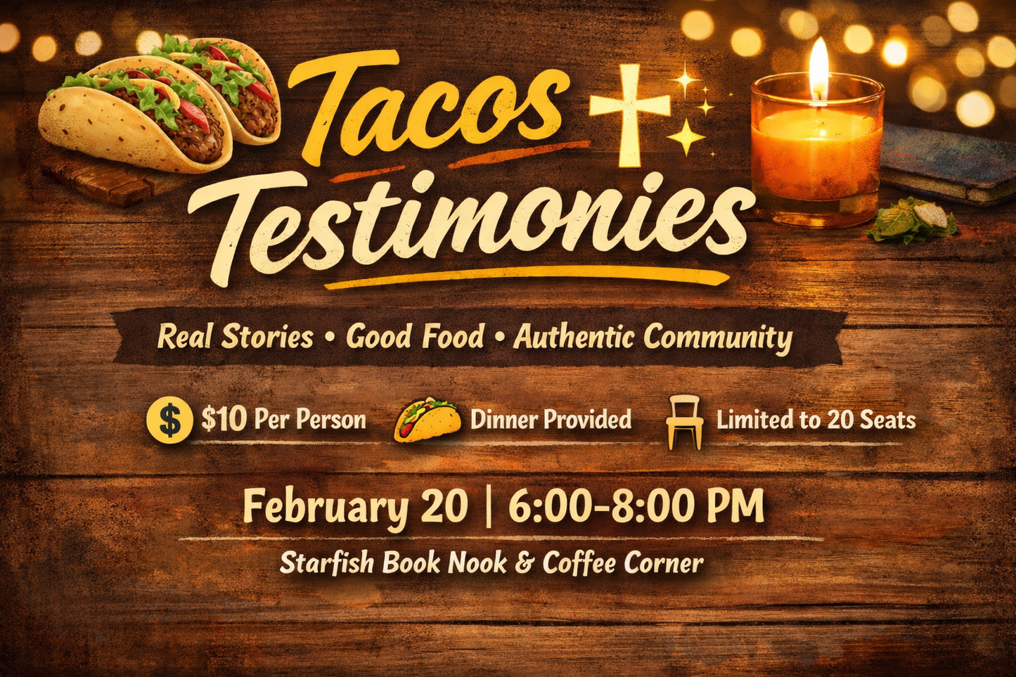 🌮✨ Tacos & Testimonies Event Night 🌮✨