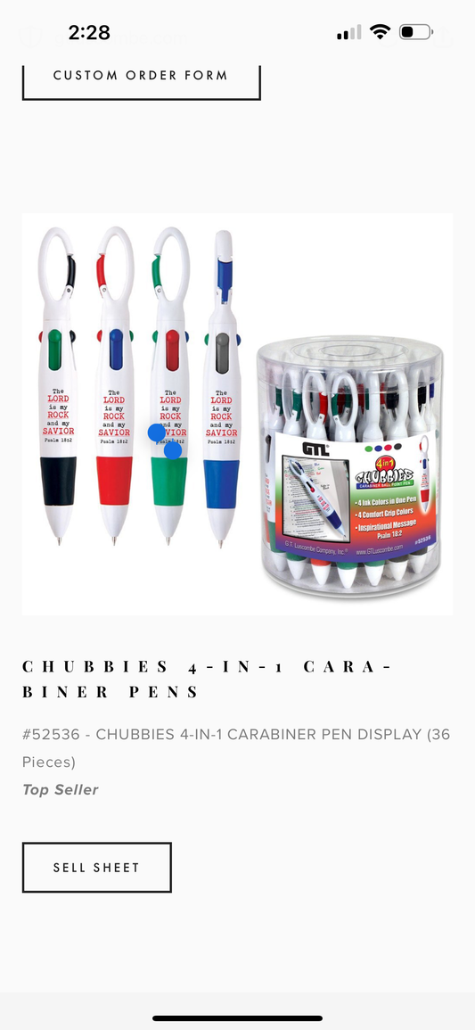 CHUBBIES 4-IN-1 CARABINER PENS