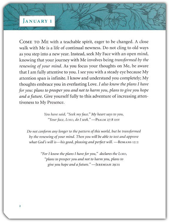 Jesus Calling, Large Text Teal Leathersoft, with Full Scriptures: Enjoying Peace in His Presence (A 365-Day Devotional)