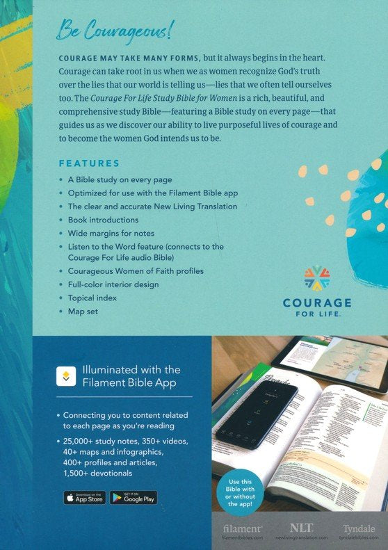 NLT Courage For Life Study Bible for Women, Filament-Enabled Edition--soft cover